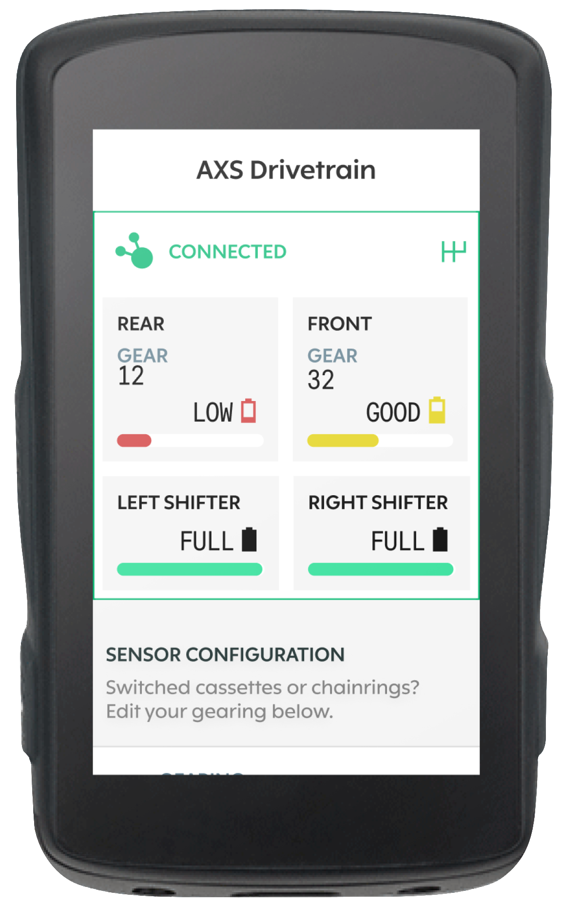 SRAM AXS<br>BATTERY STATUS